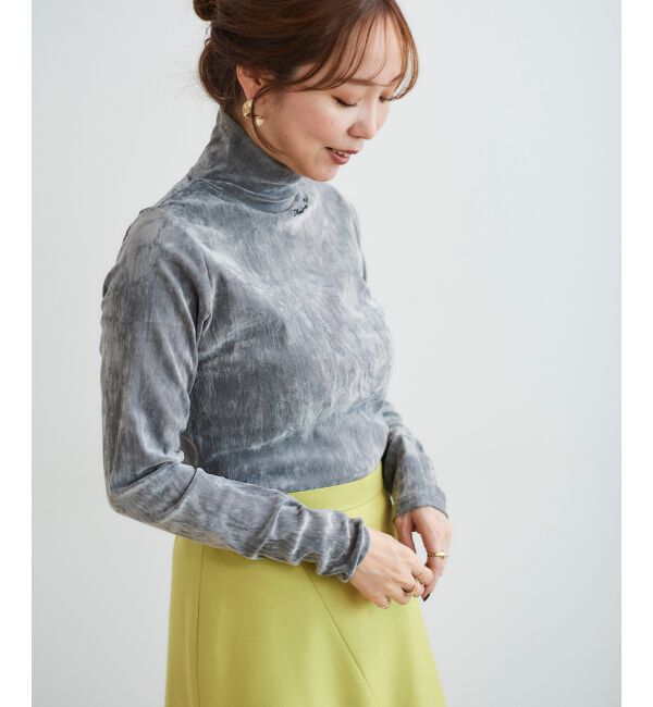 le.coeur blanc「MAISON MAVERICK ベロアハイネックT」|Tシャツ・カットソー|