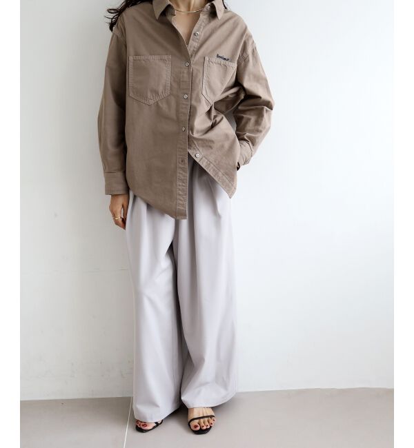  「刺繍カラーダブルポケットオーバーシャツ」|シャツ・ブラウス|