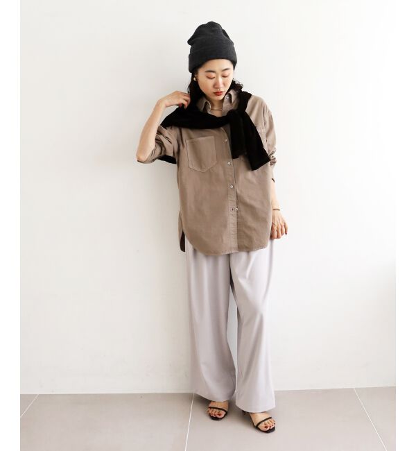  「刺繍カラーダブルポケットオーバーシャツ」|シャツ・ブラウス|