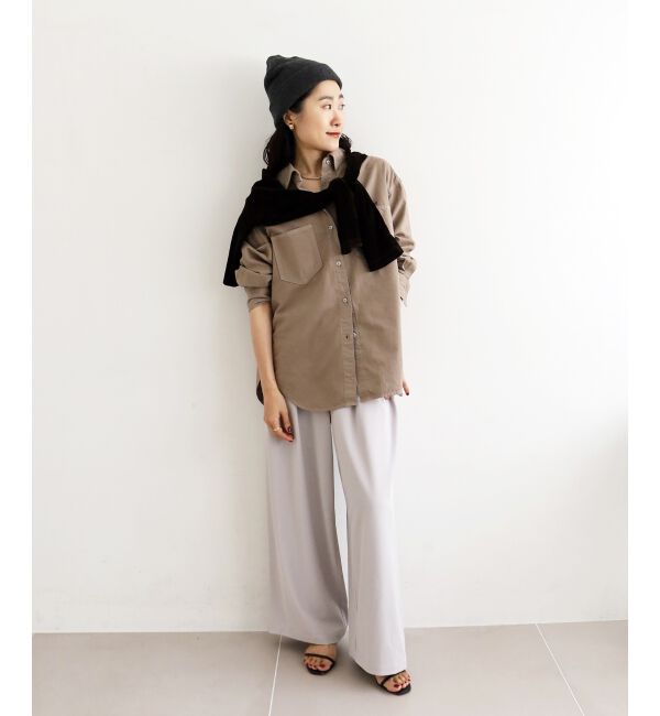  「刺繍カラーダブルポケットオーバーシャツ」|シャツ・ブラウス|