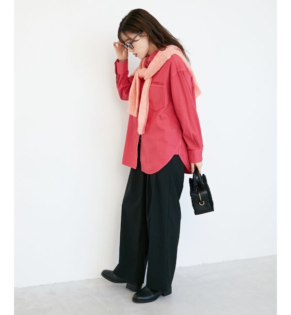  「刺繍カラーダブルポケットオーバーシャツ」|シャツ・ブラウス|