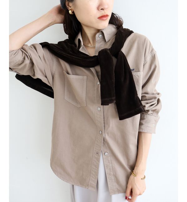  「刺繍カラーダブルポケットオーバーシャツ」|シャツ・ブラウス|