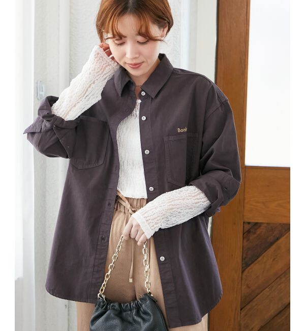  「刺繍カラーダブルポケットオーバーシャツ」|シャツ・ブラウス|