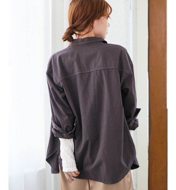  「刺繍カラーダブルポケットオーバーシャツ」|シャツ・ブラウス|
