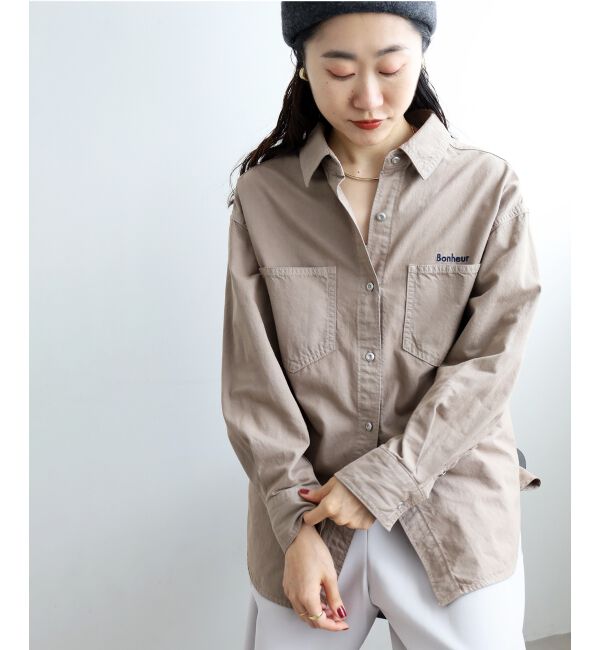  「刺繍カラーダブルポケットオーバーシャツ」|シャツ・ブラウス|