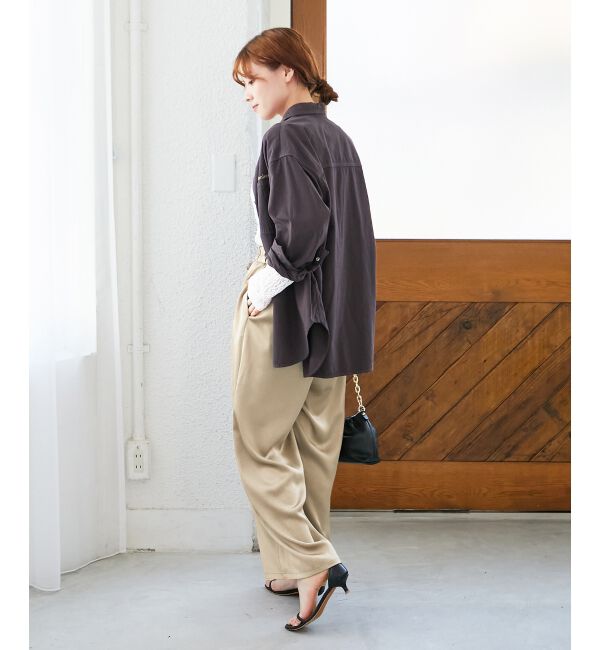  「刺繍カラーダブルポケットオーバーシャツ」|シャツ・ブラウス|