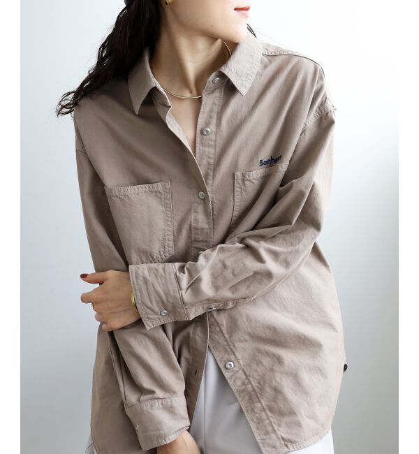  「刺繍カラーダブルポケットオーバーシャツ」|シャツ・ブラウス|