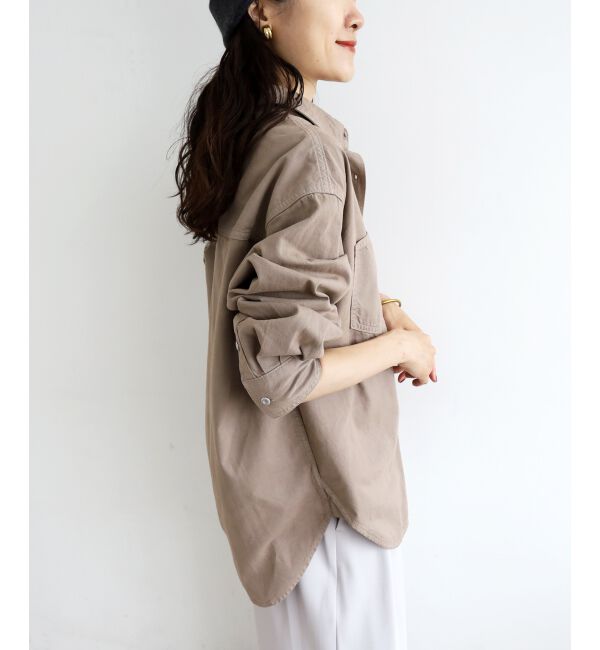  「刺繍カラーダブルポケットオーバーシャツ」|シャツ・ブラウス|