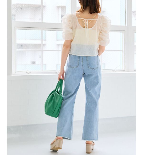 MAJESTICLEGON「ギャザーボリュームチュールトップス」|Tシャツ・カットソー|