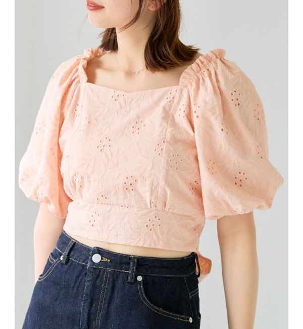 MAJESTICLEGON「刺繍レースコットンブラウス」|シャツ・ブラウス|