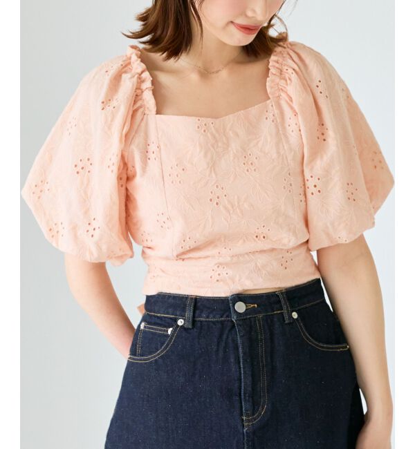 MAJESTICLEGON「刺繍レースコットンブラウス」|シャツ・ブラウス|