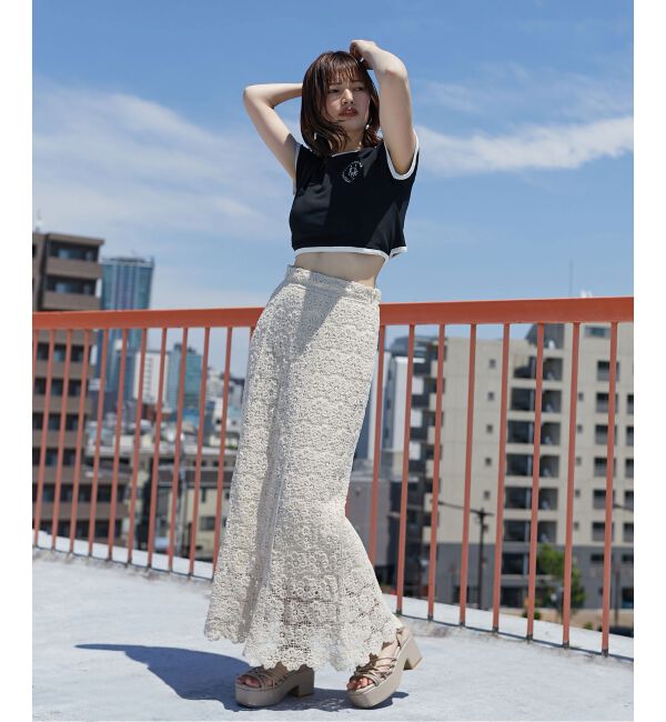 MAJESTICLEGON「ウエストリボンリンガーTee」|Tシャツ・カットソー|