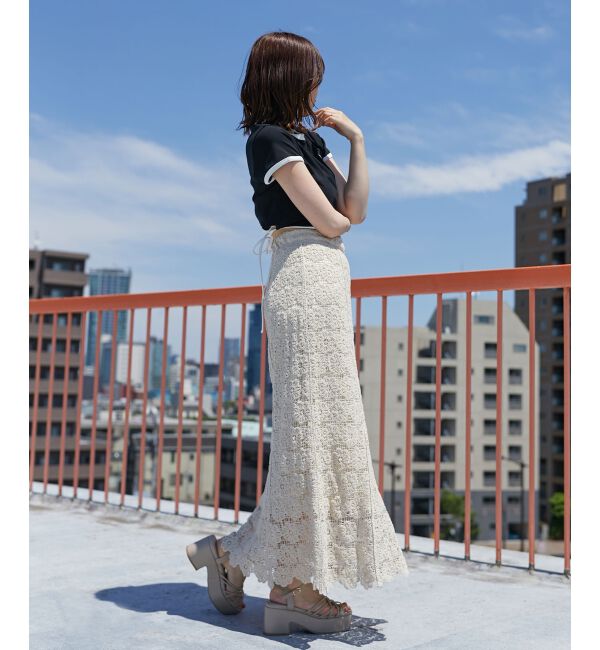 MAJESTICLEGON「ウエストリボンリンガーTee」|Tシャツ・カットソー|