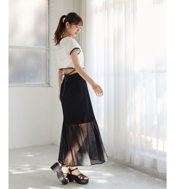 MAJESTICLEGON「ウエストリボンリンガーTee」|Tシャツ・カットソー|