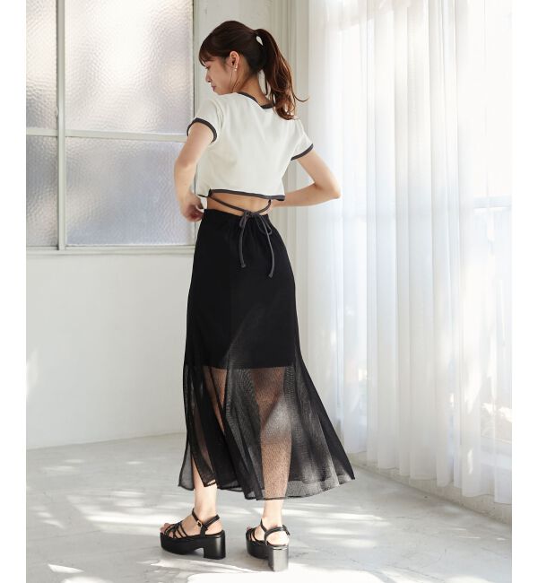 MAJESTICLEGON「ウエストリボンリンガーTee」|Tシャツ・カットソー|