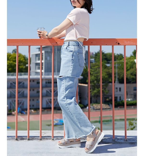 MAJESTICLEGON「ウエストリボンリンガーTee」|Tシャツ・カットソー|