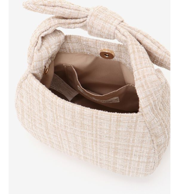 MAJESTICLEGON「リボンハンドルツイードバッグ」|ハンドバッグ|