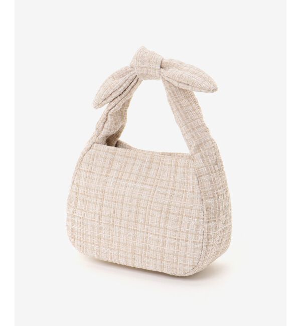 MAJESTICLEGON「リボンハンドルツイードバッグ」|ハンドバッグ|