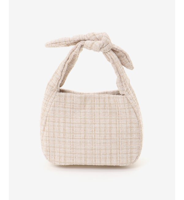 MAJESTICLEGON「リボンハンドルツイードバッグ」|ハンドバッグ|