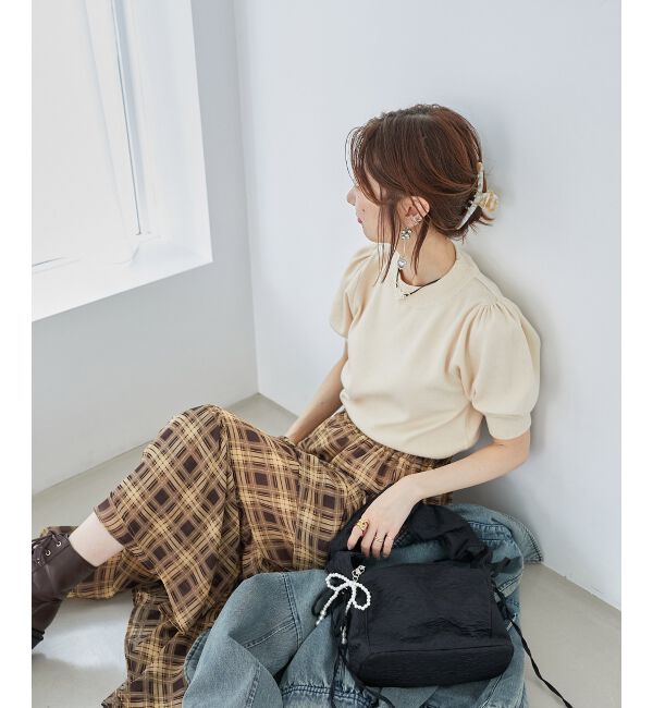 MAJESTICLEGON「パフスリーブニットプルオーバー」|ニット・セーター|