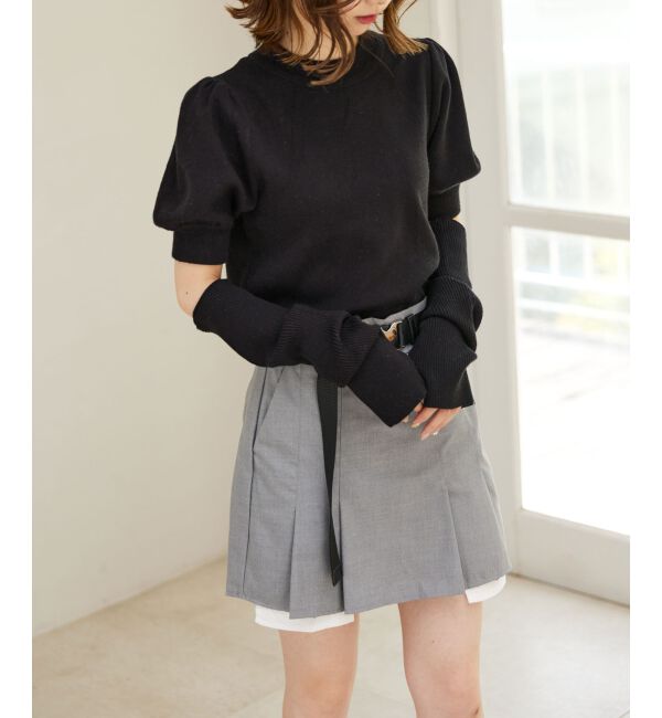 MAJESTICLEGON「パフスリーブニットプルオーバー」|ニット・セーター|