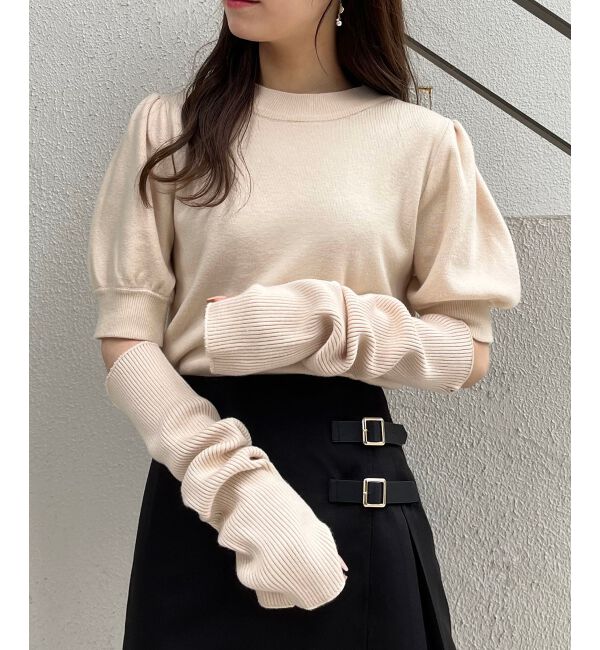 MAJESTICLEGON「パフスリーブニットプルオーバー」|ニット・セーター|