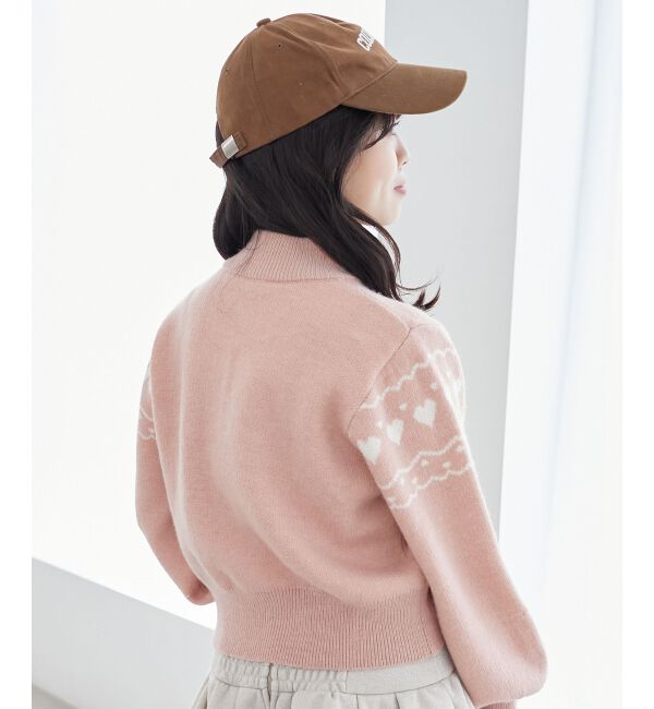 MAJESTICLEGON「ハートジャカードハーフジップニット」|ニット・セーター|