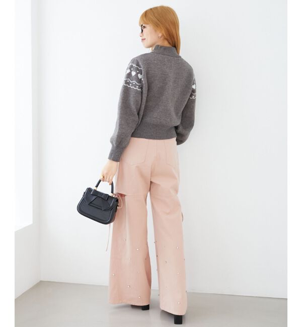 MAJESTICLEGON「ハートジャカードハーフジップニット」|ニット・セーター|