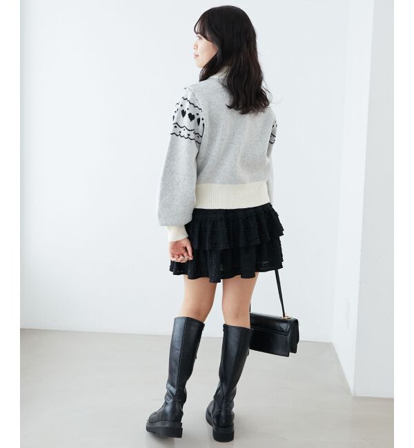 MAJESTICLEGON「ハートジャカードハーフジップニット」|ニット・セーター|