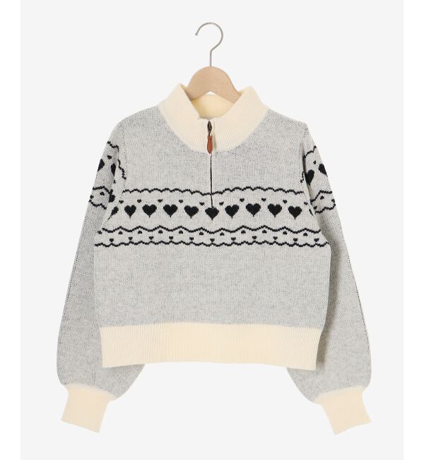 MAJESTICLEGON「ハートジャカードハーフジップニット」|ニット・セーター|