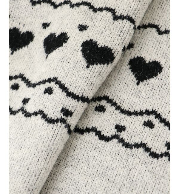 MAJESTICLEGON「ハートジャカードハーフジップニット」|ニット・セーター|