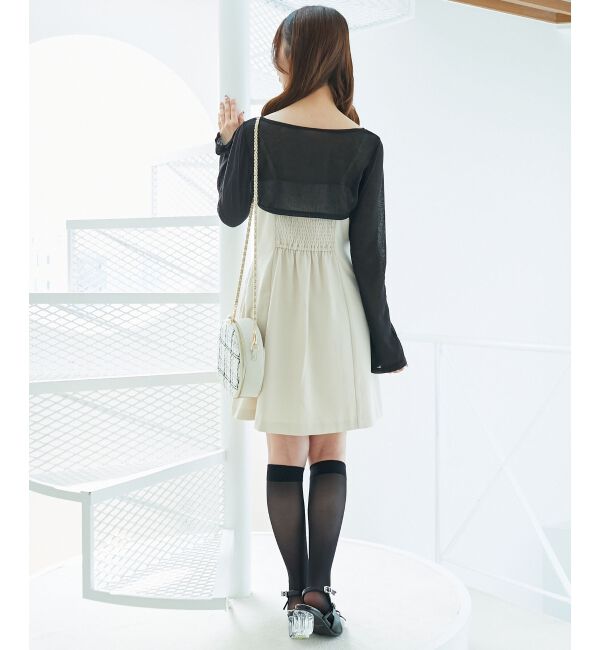  「デコルテオープンミニワンピセット」|ワンピース|