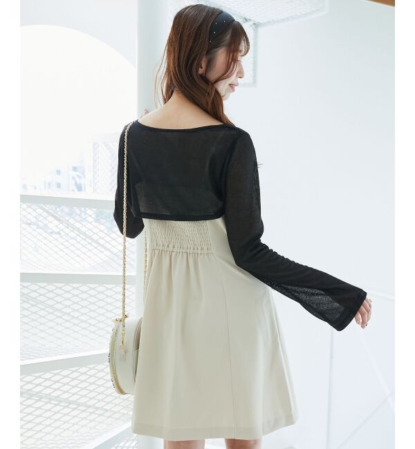  「デコルテオープンミニワンピセット」|ワンピース|