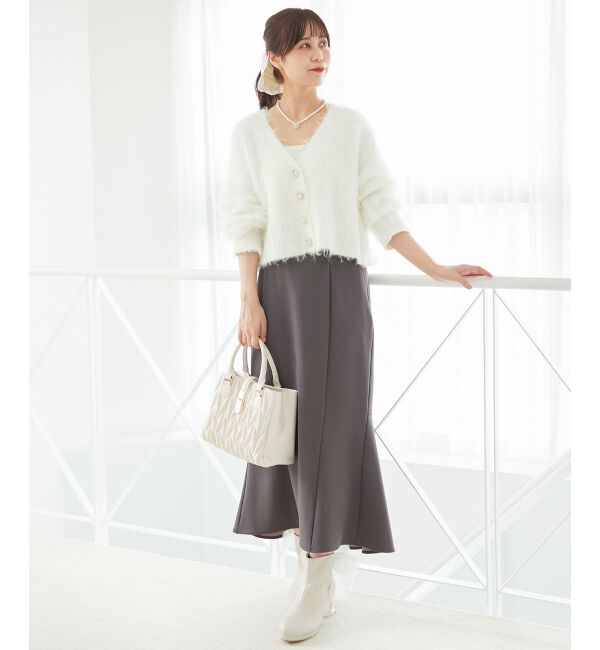  「ふわふわVネックショートカーデ」|カーディガン|