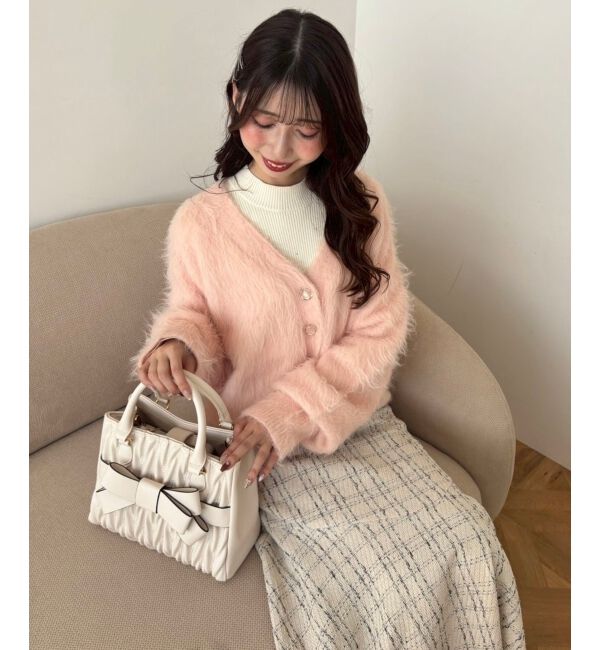  「ふわふわVネックショートカーデ」|カーディガン|