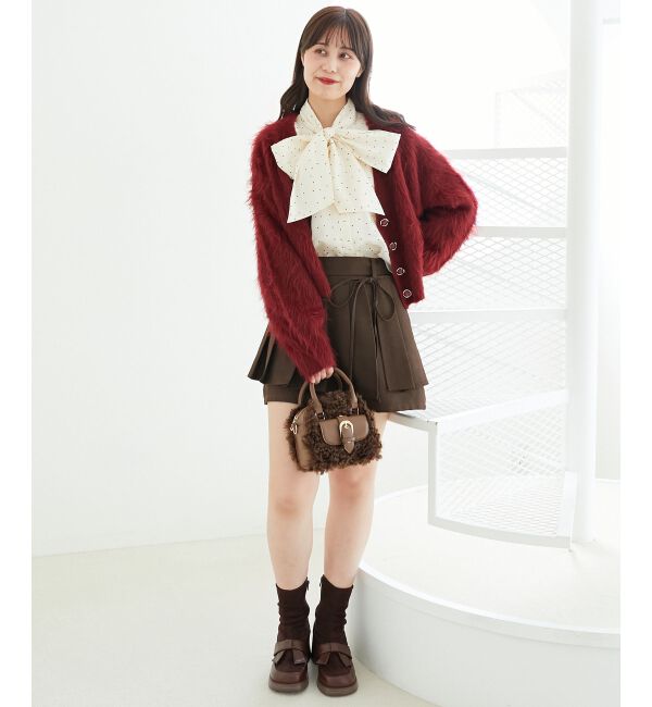  「ふわふわVネックショートカーデ」|カーディガン|