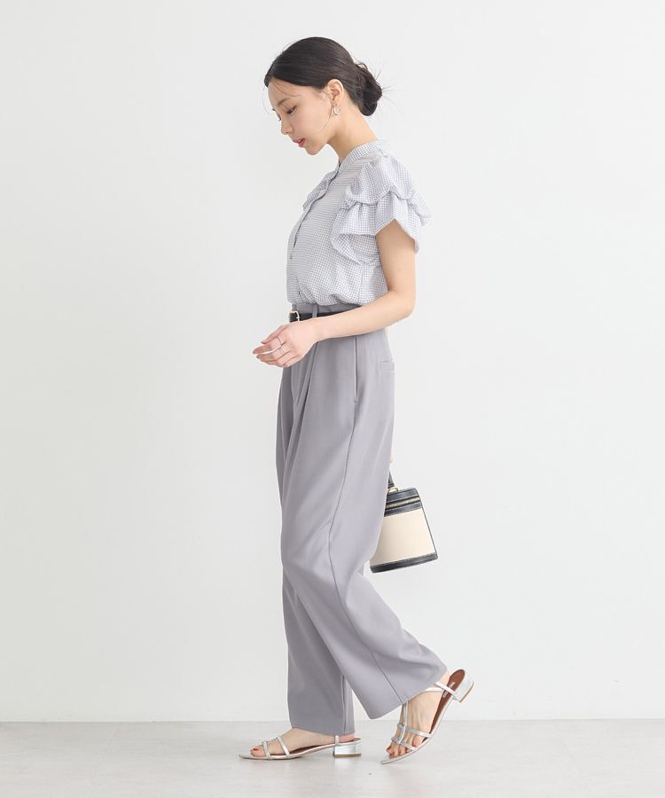 earth music&ecology「ミニチェックバルーンスリーブブラウス」|シャツ・ブラウス|