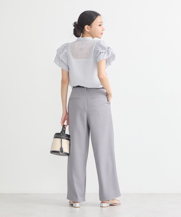 earth music&ecology「ミニチェックバルーンスリーブブラウス」|シャツ・ブラウス|