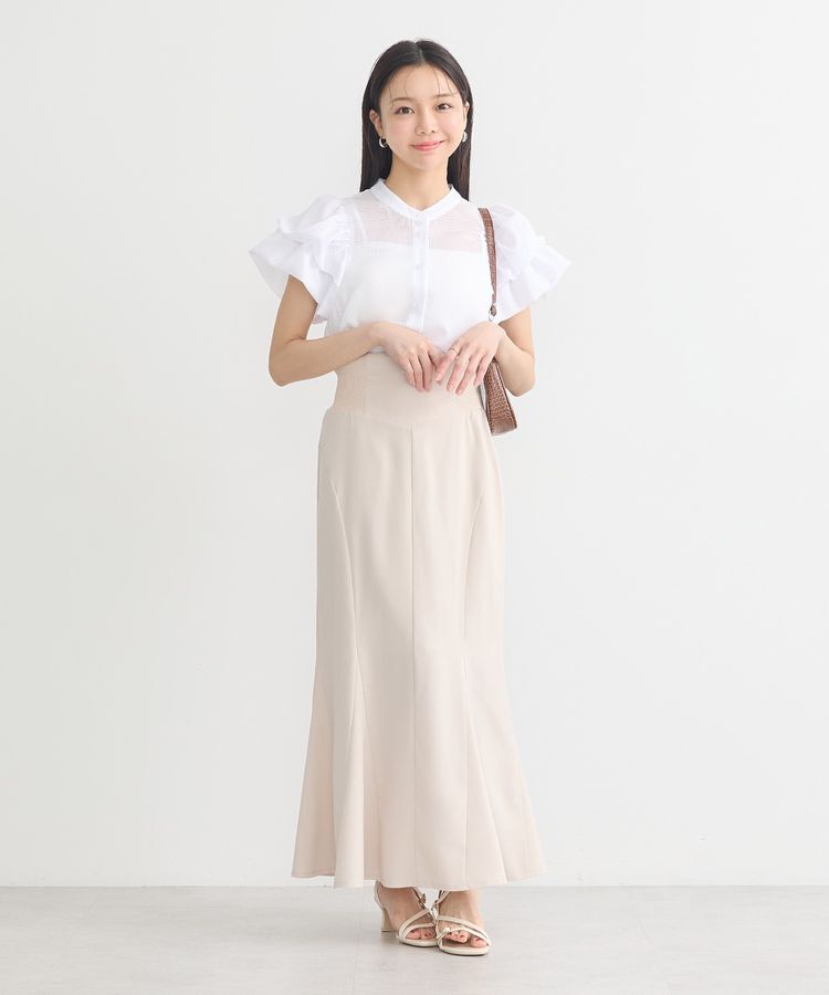 earth music&ecology「ミニチェックバルーンスリーブブラウス」|シャツ・ブラウス|