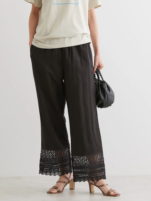 AMERICAN HOLIC「アイレット刺繍パンツ」|その他|ブラック