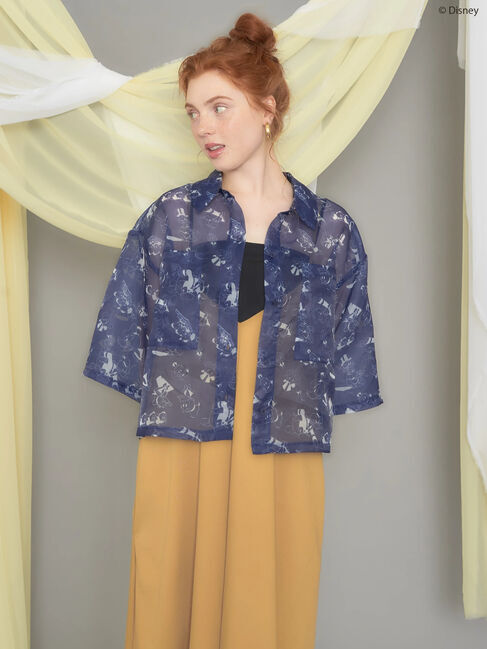 AMERICAN HOLIC「総柄シアーショート丈シャツ/Disney」|シャツ・ブラウス|