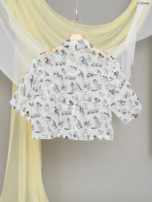 AMERICAN HOLIC「総柄シアーショート丈シャツ/Disney」|シャツ・ブラウス|
