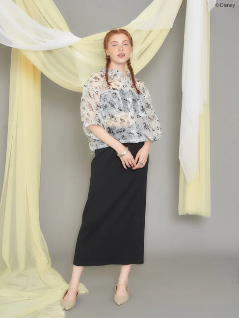 AMERICAN HOLIC「総柄シアーショート丈シャツ/Disney」|シャツ・ブラウス|