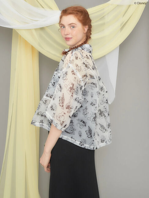 AMERICAN HOLIC「総柄シアーショート丈シャツ/Disney」|シャツ・ブラウス|