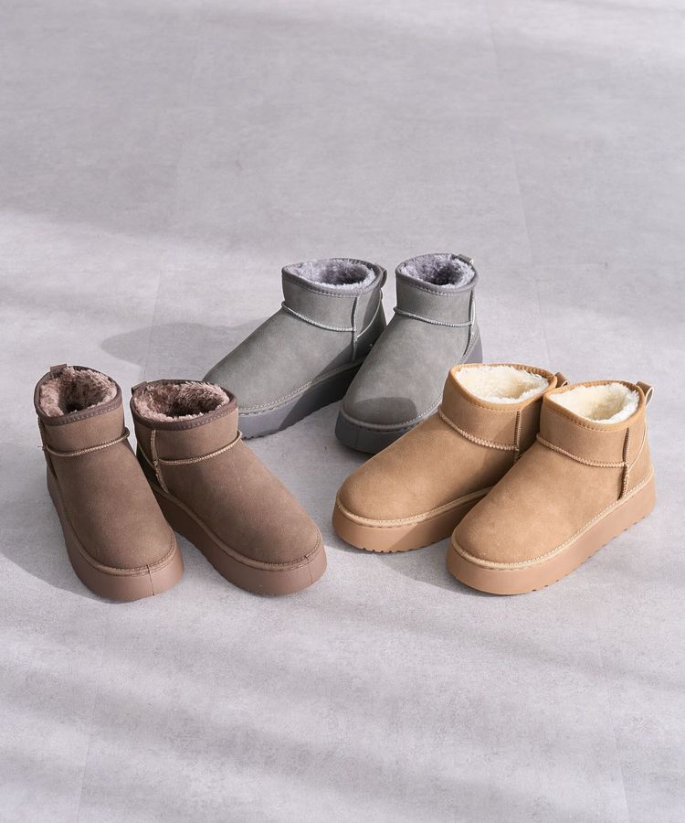 Green Parks「・minia フェイクムートンショートブーツ」|ショートブーツ|