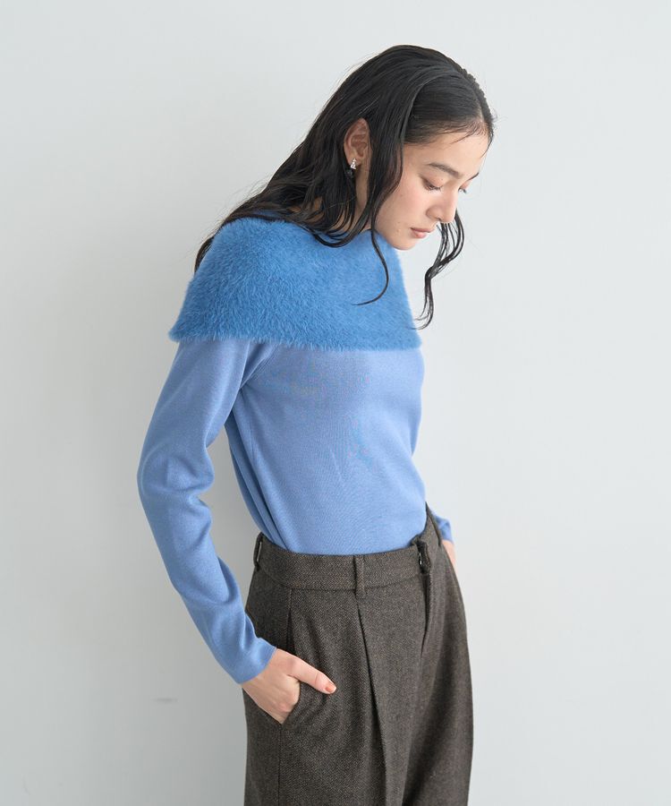 YECCA VECCA「ファーMIXオフショルニット」|ニット・セーター|