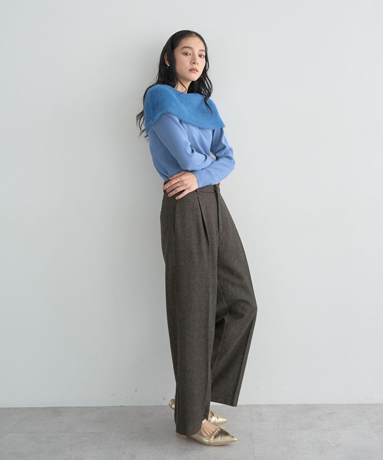 YECCA VECCA「ファーMIXオフショルニット」|ニット・セーター|