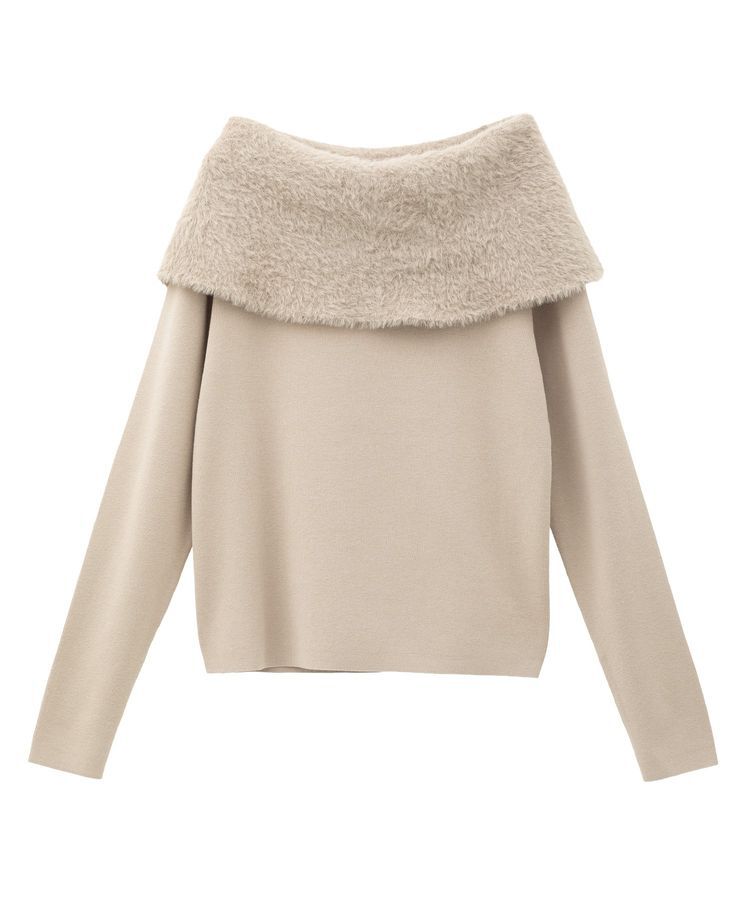 YECCA VECCA「ファーMIXオフショルニット」|ニット・セーター|