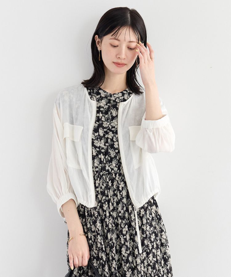 YECCA VECCA「ドライタッチシアーブルゾン」|ブルゾン・スタジャン|White