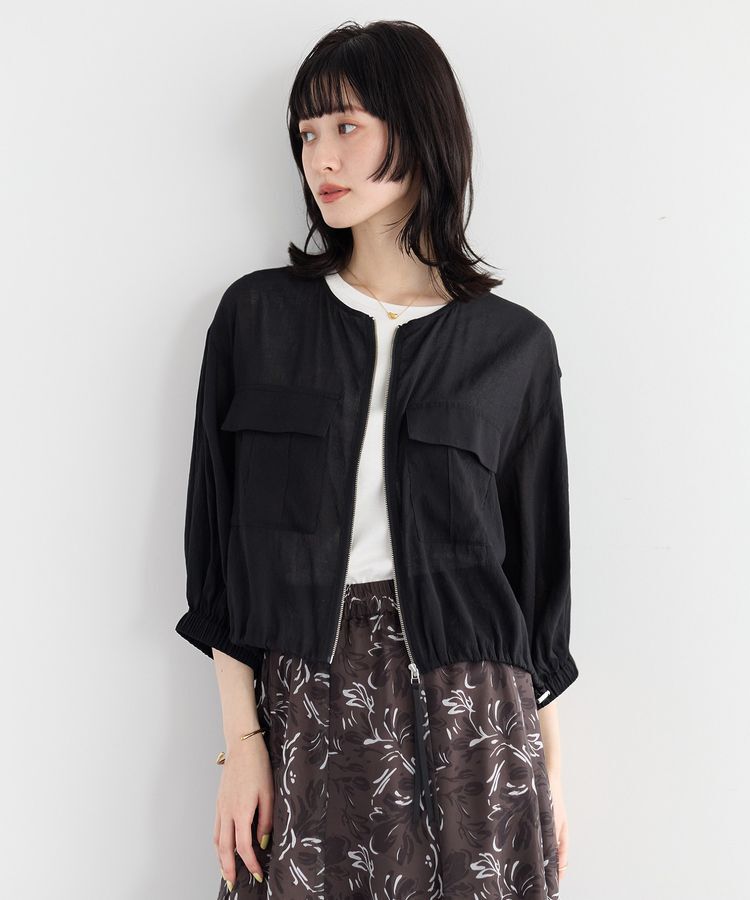 YECCA VECCA「ドライタッチシアーブルゾン」|ブルゾン・スタジャン|Black